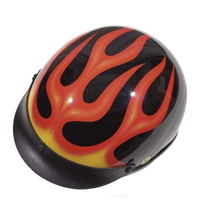 Police style Helmet Flame Design chips style helmet flames DOT standard