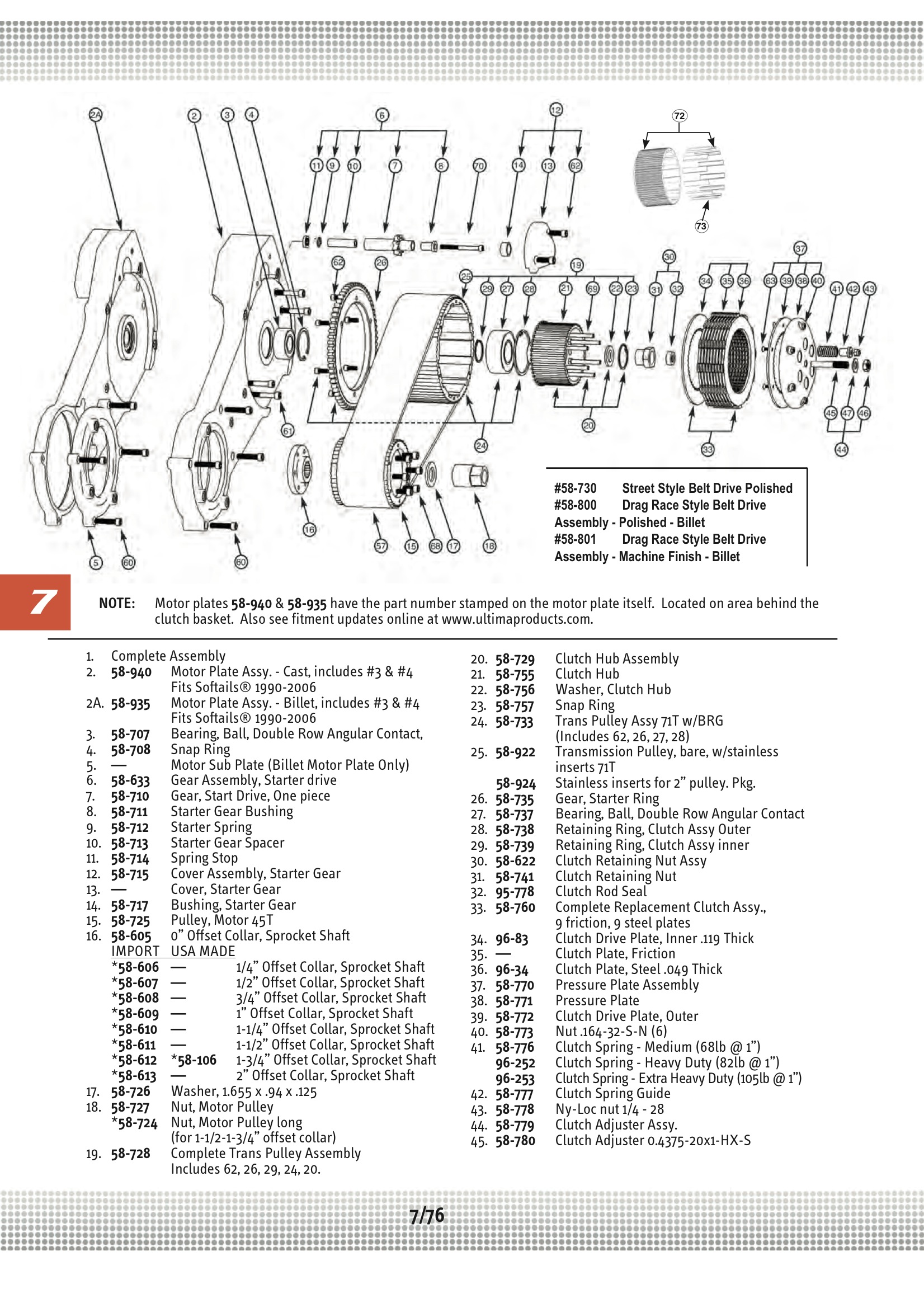 Ultima REPLACEMENT CLUTCH KIT,;3