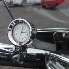 Bullet motorcycle Kuryakyn style chorme handlebar clock ...